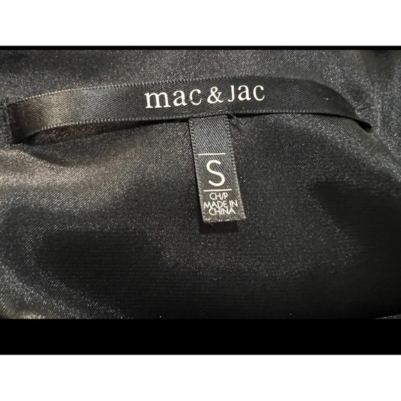 Mac & Jac Sz S Black Blue Floral Print Spring Easter Silky Pleated Dress Summer - Picture 5 of 6